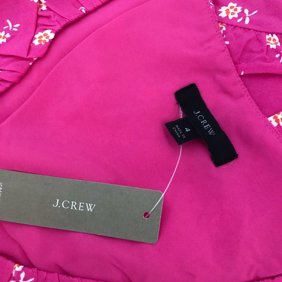 NWT J. Crew V-neck Ruffle Dress floral print - Picture 2 of 5